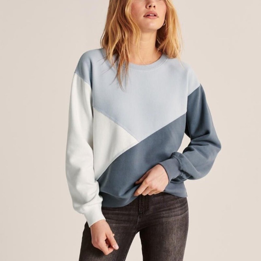 Abercrombie & Fitch Colorblock Crewneck Sweatshirt